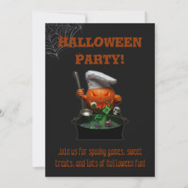 Convite Design de abóbora assustador para o Halloween das
