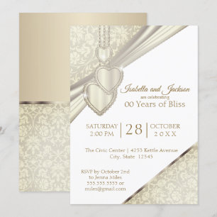 Convite Design de Aniversário 00th Vintage Cream