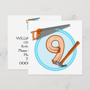 Convite design de aniversário de ferramentas para a constr