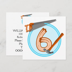 Convite design de aniversário de ferramentas para a constr