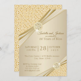 Convite Design de aniversário Dourado