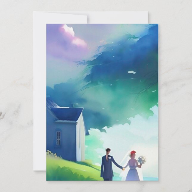 Convite Design de Aquarela de Semana Exterior Bonito Casua (Frente)