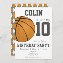 Design de basquete em laranja e preto