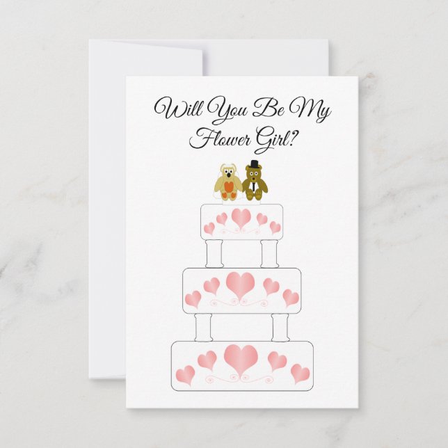 Convite Design de Bolo de Casamento Menina das Flores Casa (Frente)