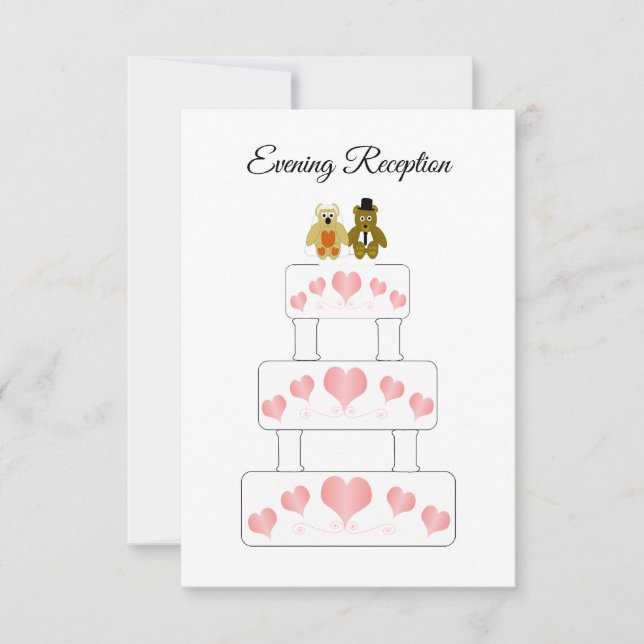 Convite Design de Bolo de Casamento Recepção de Casamento (Frente)