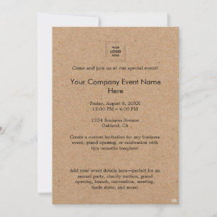 Convite Design de Branding de Evento Corporativo Rustic Kr