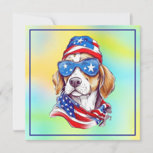 Convite Design de cachorro patriótico de 4 de Julho