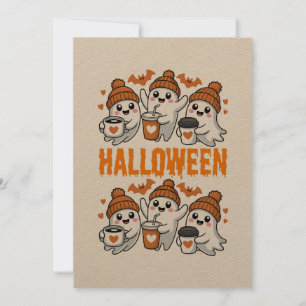 Convite Design de café Ghost Ghost do Dia das Bruxas