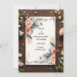 Convite 🌿 Design de Casamento Floral Elegante 🌿
