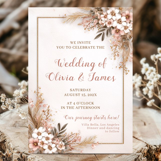 Convite Design de casamento floral elegante (Criador carregado)