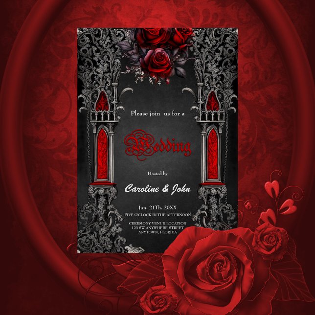 Convite Design de casamento gótico e maravilhoso. (Gothic design)