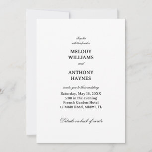 Convite Design de Casamento Minimalista Elegante