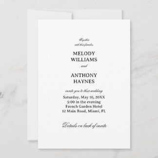 Convite Design de Casamento Minimalista Elegante