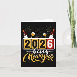 Convite Design de celebração "Feliz Ano Novo 2026" 