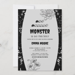 Convite Design de Chá de Bebê Monstrinho Gótico