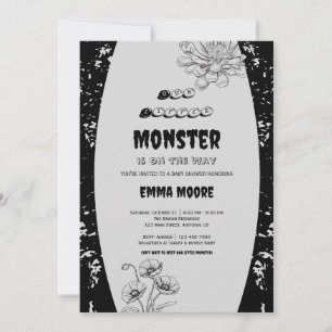 Convite Design de Chá de Bebê Monstrinho Gótico
