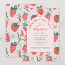 Design de Chuveiro de Bebê Morango Doce Fruta