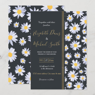 Convite Design de Cinza de Botânica das Flores Brancas Cl