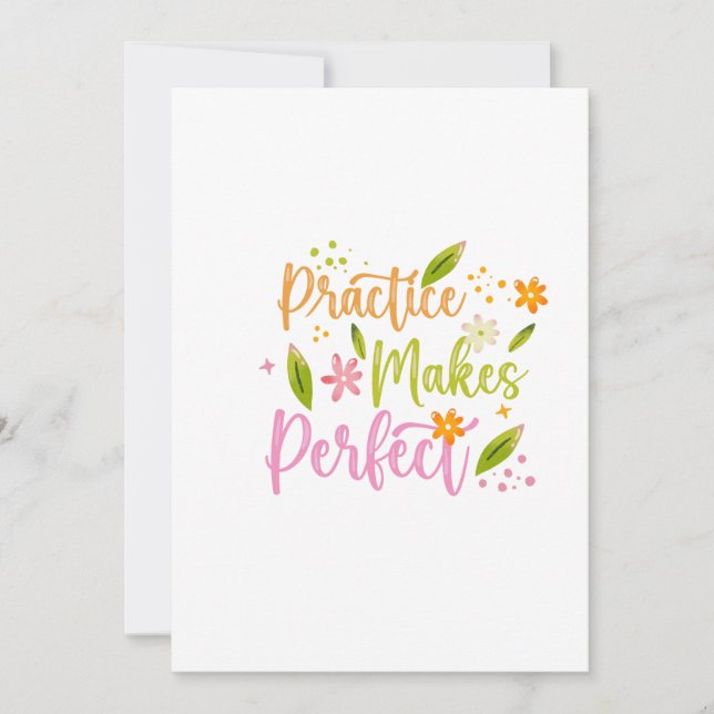 Convite Design de Citação Motivacional Pratique Torna Perf (Frente)