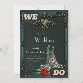 Convite Design de colheita elegante e romântica.