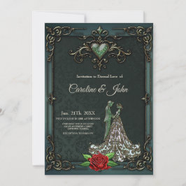 Convite Design de colheita elegante e romântica.