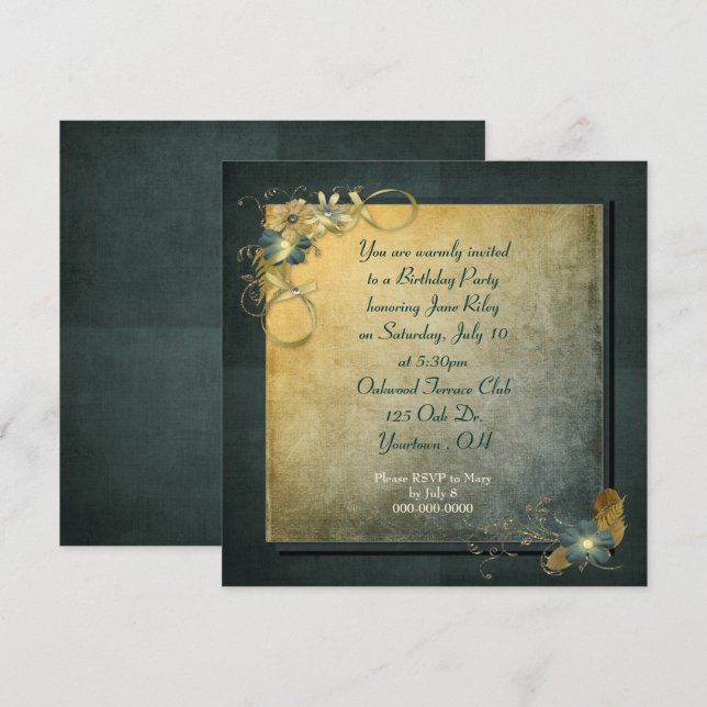 Convite design de colheita para Festa de aniversário (Frente/Verso)