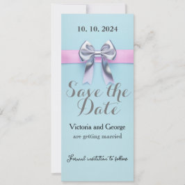 Convite Design de cor azul Pastel com um arco