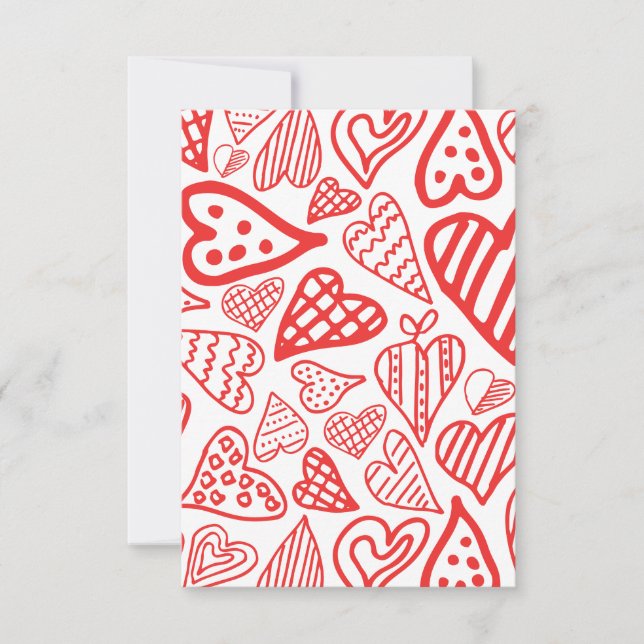 Convite "Design de Corações Desenhados à Mão | Whimsical e (Frente)