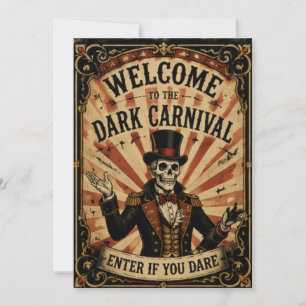 Convite Design de festa de Halloween do Dark Carnival retr