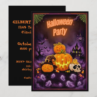 Convite design de festa de Halloween Spooktacular