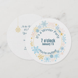 Convite design de floco de neve de inverno
