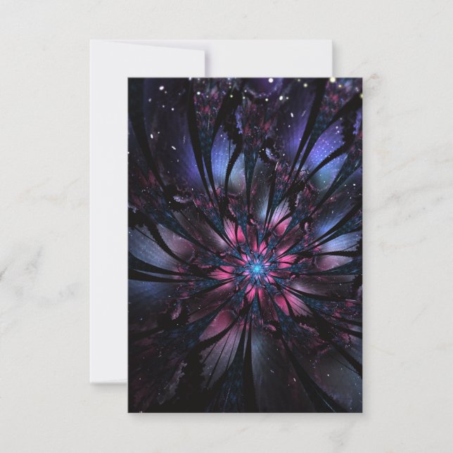 Convite design de flor fractal abstrato. (Frente)