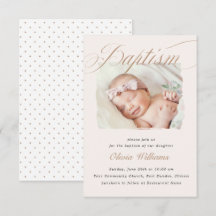Design de Foto de Batismo Soft Blush Taupe