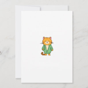 Convite Design de gato fofo, gato ruivo