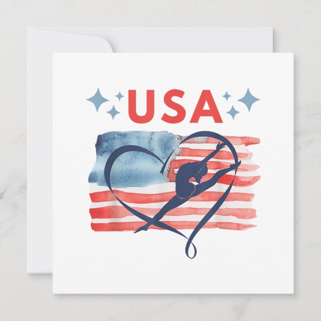Convite Design de ginástica Patriótica Americana (Frente)