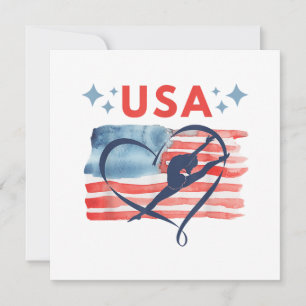 Convite Design de ginástica Patriótica Americana