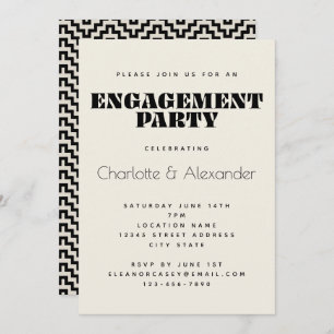 Convite Design de Groovy Retro 70s na Festa de noivado pre