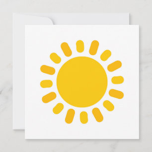 Convite Design de ilustração do Sol em forma de recorte