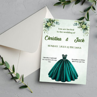 Convite Design de Jardim Botânico Casamento de Emerald Bal