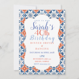 Convite Design de ladrilho bonito e detalhado