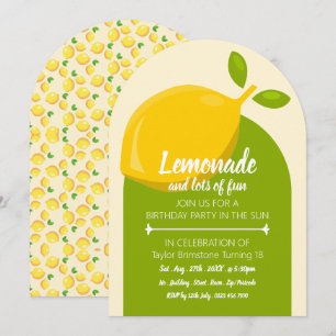 Convite Design de limão, limonada e muito divertida de ani