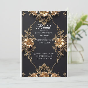 Convite Design de luxo Dourado e negro elegante