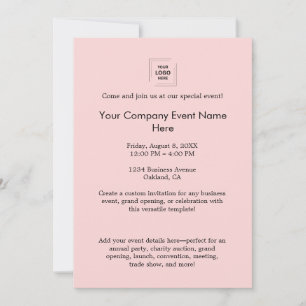 Convite Design de Marca de Evento Corporativo Rosa