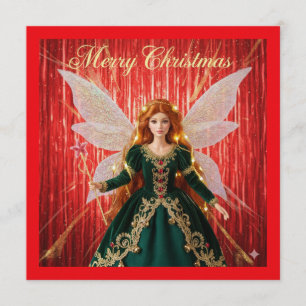Convite design de menina anjo feliz natal bonito fofo