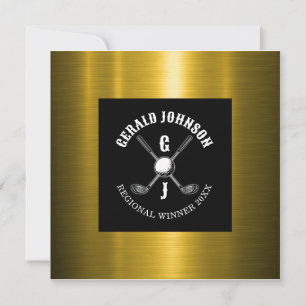 Convite Design de Monograma de Golfe Personalizado Minimal