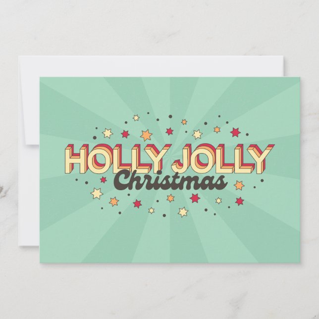 Convite Design de Natal holly jolly 3d (Frente)