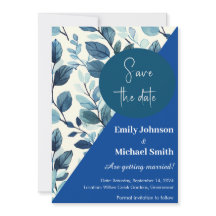 Design de padrão floral em estilo de cor azul e ve