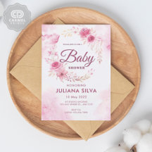 Design de Padrão Floral Rosa Branca Moderna