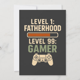 Convite Design de Paternidade Nível 1, Gamer Nível 99