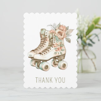 Convite Design de Patins de Rodas com Estilo Floral Vintag